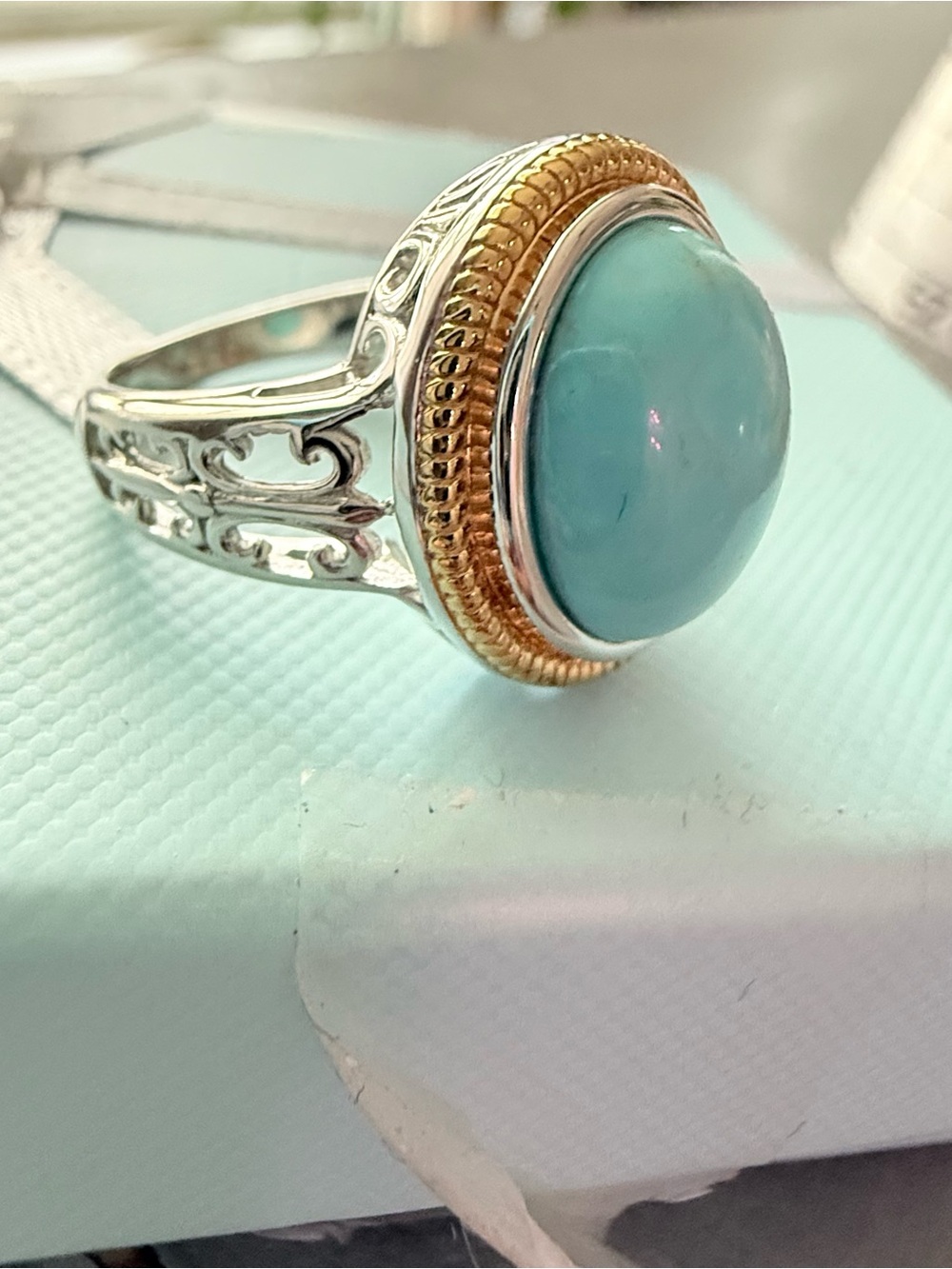 925 Sterling Silver Gold Vermeil Ring NEW size 6